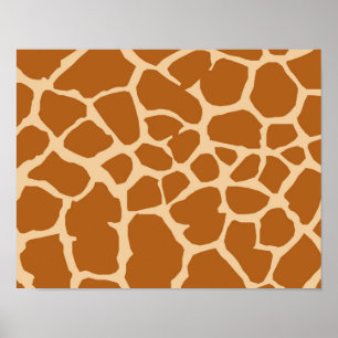 PÓSTER BROWN CREAM GIRAFFE ANIMAL PATTERN BACKGROUNS WAL