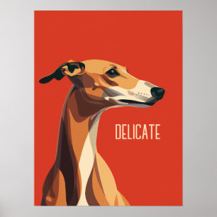 Poster Brown Delicate Greyhound