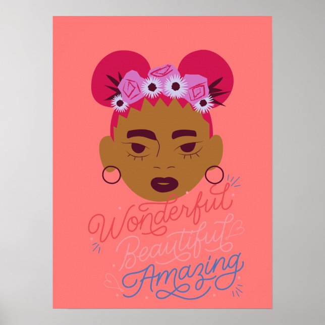 Poster Brown Girl Aestic Wall Art for Girls, Adolescentes (Frente)