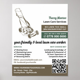 Poster Brown Lawn-Mower, Serviços de Cuidados Lançados