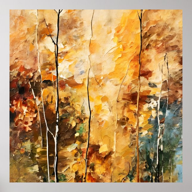 Poster Brown Leaf Nature Serenity Abstrato Art (Frente)
