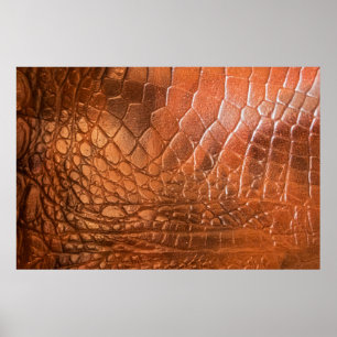 Poster Brown leather with a pattern in the form of a scal