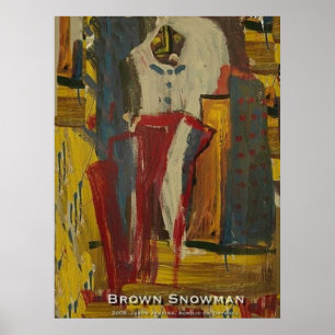 Póster Brown Snowman