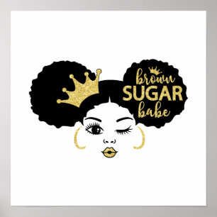 Poster Brown Sugar Babe in Black and Gold