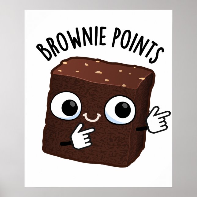 Poster Brownie aponta Engraçado Snack Pun (Frente)