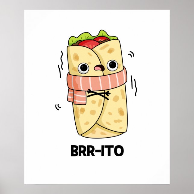Poster Brr-ito Funny Congelando Burrito Frio (Frente)