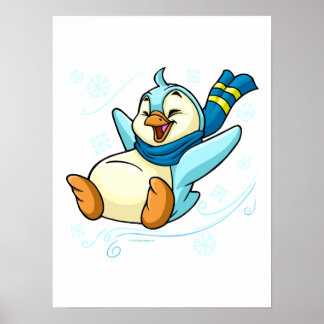 Póster Bruce Azul deslizando através do gelo