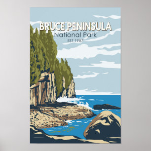 Poster Bruce Peninsula National Park Canadá Viagem Art