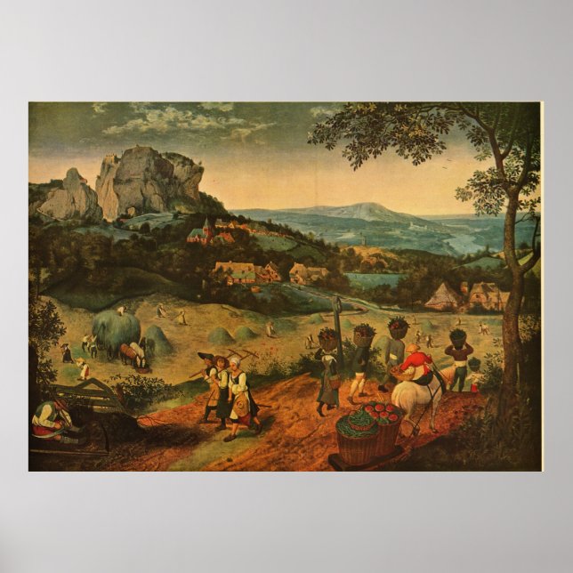 Póster Bruegel de Pieter Bruegel's The Hay Harvest - 1565 (Frente)
