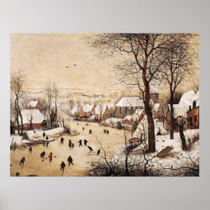 Poster Bruegel the Elder - Paisagem de inverno