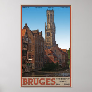 Póster Bruges - a torre de sino