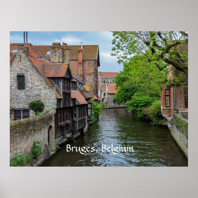 Poster Bruges, Bélgica (rotulados) (Frente)