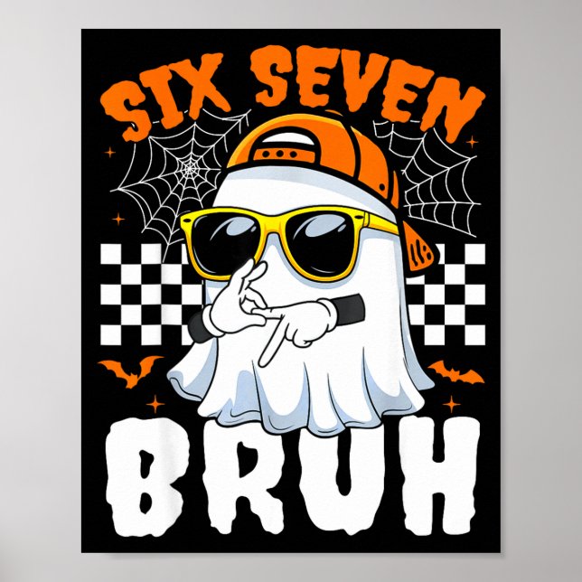 Poster Bruh 67 halloween engraçado seis sete meme brainro (Frente)