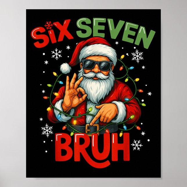 Poster Bruh 6 7 Christmas 67 Santa Six Seven Christmas Bo (Frente)