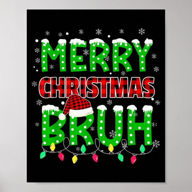 Poster Bruh Christmas Red Plaid Teens Boys Kids Xmas Paja (Frente)