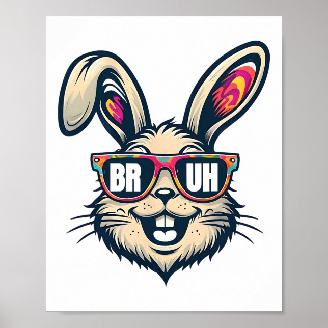 Poster Bruh Dabbing Bunny Páscoa Engraçado Crianças Menin (Frente)