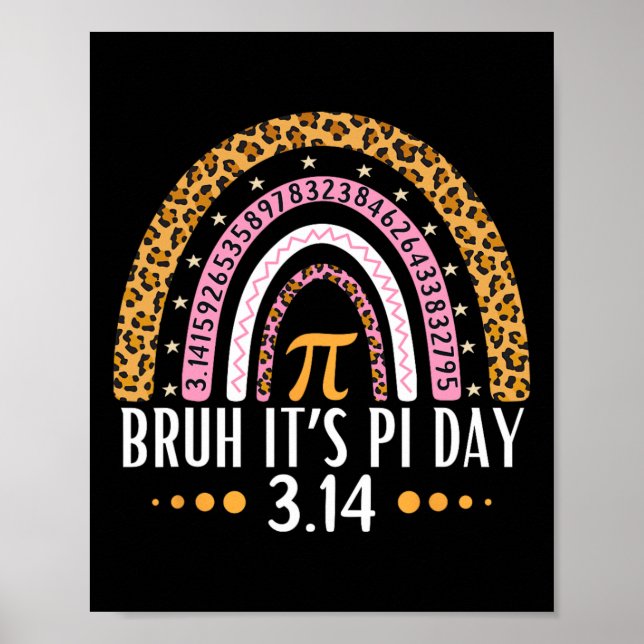 Poster Bruh É Pi Day 3.14 Pi Símbolo Funny Pi Day Teach (Frente)