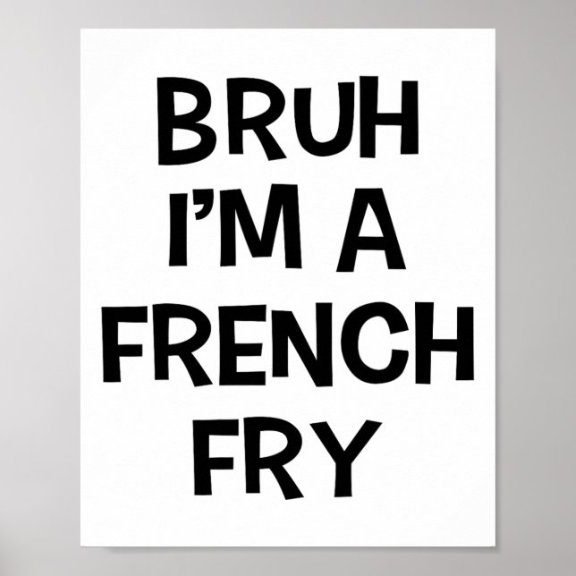 Poster Bruh, eu sou francês Fry Funny Finja o Halloween p (Frente)