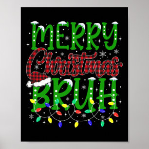 Poster Bruh Felry Natal Red Xadrez Jovens Crianças Xma