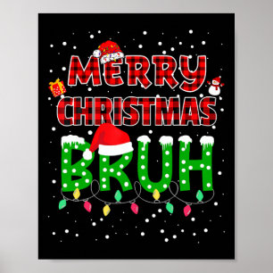 Poster Bruh Felry Natal Xadrez Vermelha Xmas Pajama