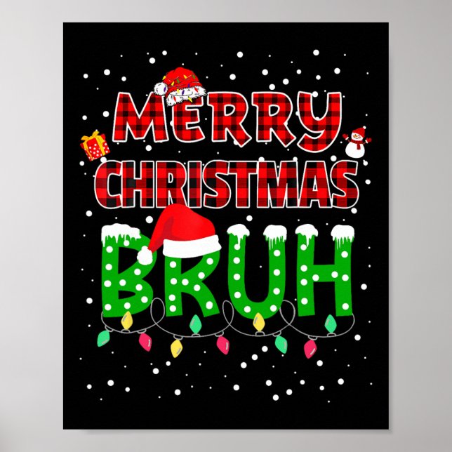Poster Bruh Felry Natal Xadrez Vermelha Xmas Pajama (Frente)