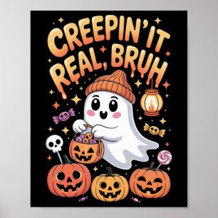 Poster Bruh Ghost Halloween Ghost Trick Ou Treine Kid
