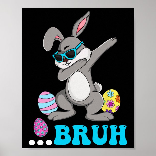 Poster Bruh Meme Dia de Páscoa Coelho Ovos Adolescentes M (Frente)