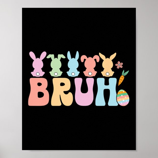 Poster Bruh Meme Engraçado Dizendo Bro Saudando Jovens Me (Frente)