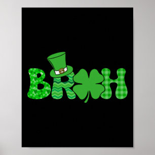 Poster Bruh Meme Funny Dia de São Patrício Shamrock Irlan