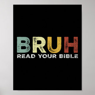 Poster Bruh Meme Leia Sua Bíblia Deus Engraçado Moderno C