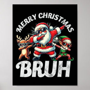 Poster Bruh Meme Papais noeis A Esconder Através Do Natal