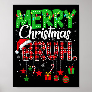 Poster Bruh Natal Xadrez Vermelho Adolescentes Meninos Cr