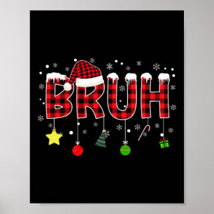 Poster Bruh Natal Xadrez Vermelho Adolescentes Meninos Cr