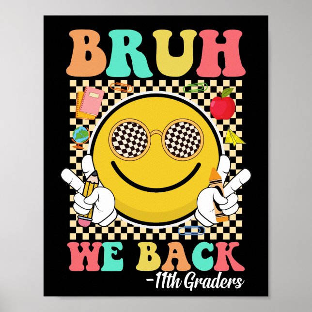 Poster Bruh Nós Voltamos 11 Grades Cute Groovy Smile Face (Frente)