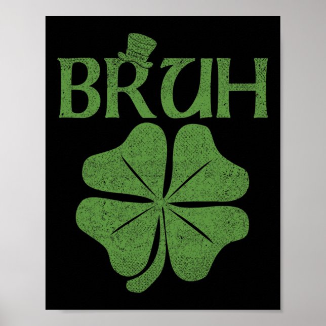 Poster Bruh Shamrock Clover Rua. (Frente)