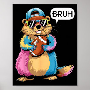 Poster Bruh Toupeira Segurando Dia de Jogo de Futebol Eng
