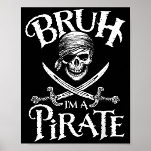 Poster Bruh um pirata preguiçoso crânio fantasia de hallo