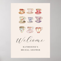 Brunch Chá de panela Tea Cups Chinoiserie