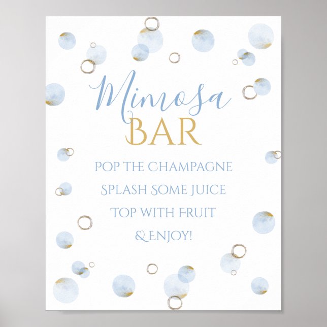Poster Brunch Espumante e Bar de Mimosa para Chás de Bebê (Frente)