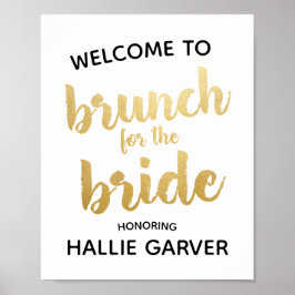 Poster Brunch para o Sinal de Chá de casamento Bride