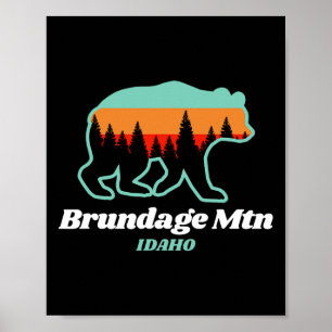 Poster Brundage Mountain Idaho Skiing Snowboard Bear