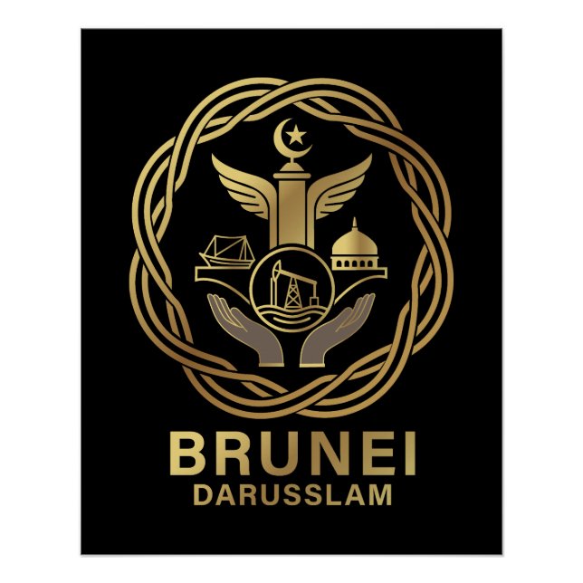 Póster Brunei Darussalam Sudeste Asiático (Frente)