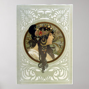 Póster Brunette por Mucha