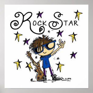 Poster Brunette Rock Star
