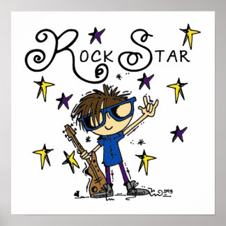 Poster Brunette Rock Star