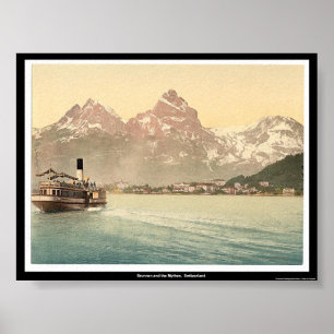 Póster Brunnen e o Mythen, suiça