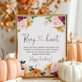 Poster Brurgundy outono jogo de chá de panela de caça ao