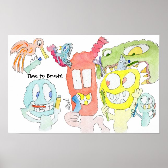 Poster Brush Your Teeth, Little Monsters! (Frente)