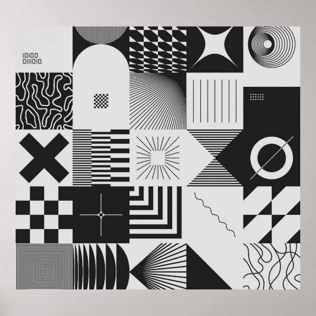 Poster Brutalismo Art: Padrões Geométricos Vintage (Frente)