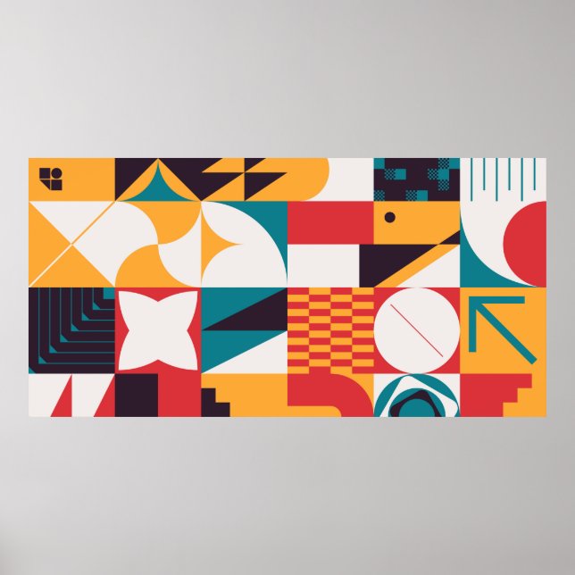Poster Brutalismo arte inspirou um padrão abstrato feito  (Frente)